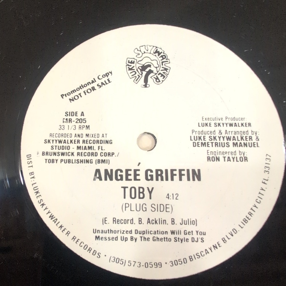 Angee Griffin Toby 12" Vinyl Single Promo Skywalker Records GR-205 Skyywalker - Picture 4 of 6